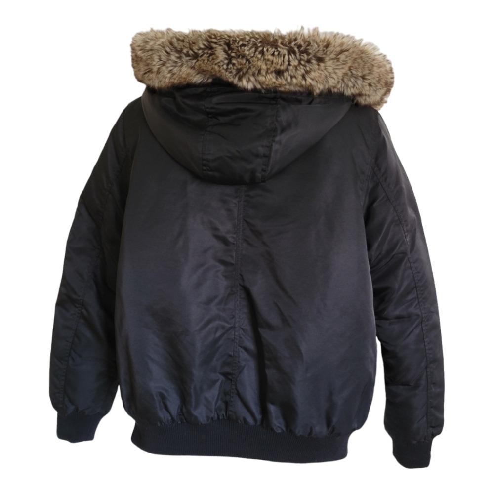 Levi's Womens Down Puffer Jacket Medium Snow Winter Ski Hood Faux Fur - Picture 3 of 16